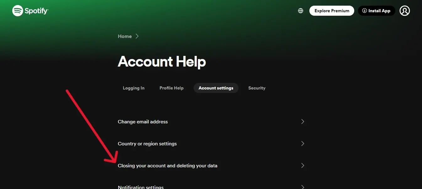 How to delete spotify account?