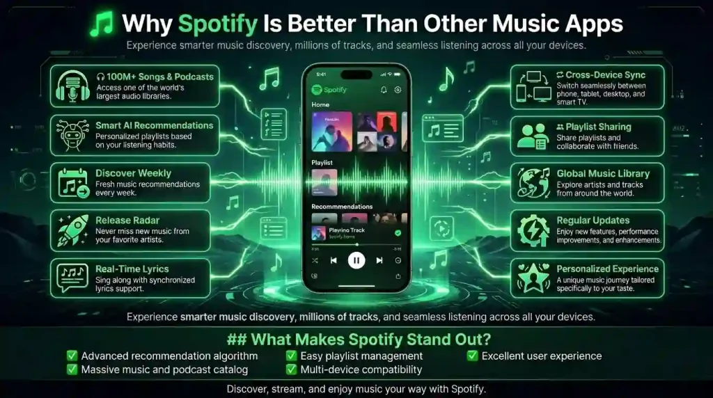 Spotify MOD APK (Premium) Latest Version v9.1.52.1394 All Unlocked 29 Spotify APK features infographic 202606031701 1